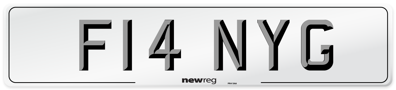 F14 NYG Number Plate from New Reg